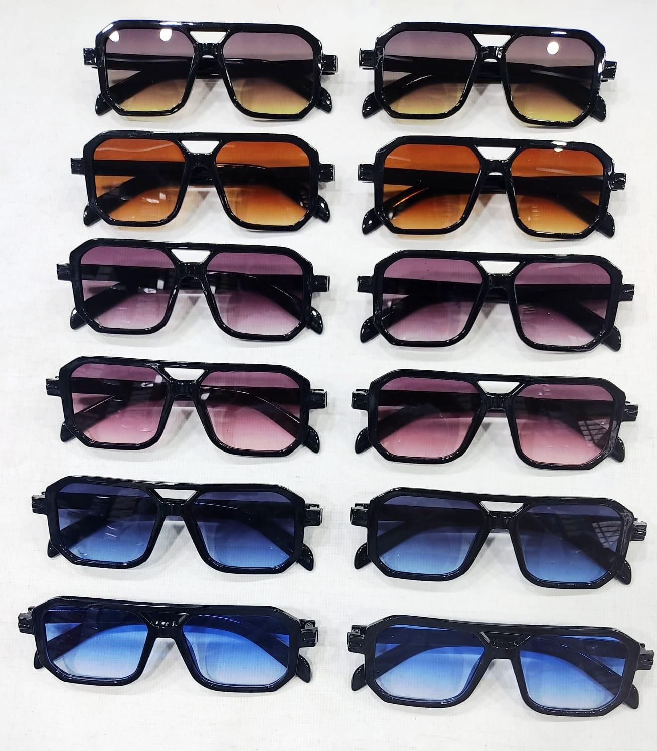 Vintage Square Frame Glasses Pack of 6